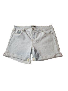 Torrid Womens Light Wash Denim Shorts Size 16 Rolled Hem Stretch Cotton Casual